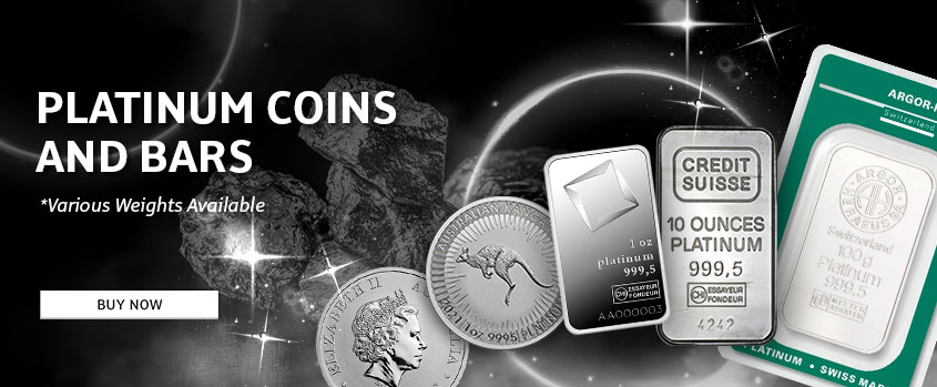 Platinum Coins and Bars, available in various weights