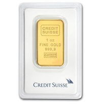 Gold 1 oz Credit Suisse Minted Bar