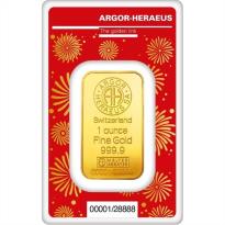Argor-Heraeus Gold Minted Lunar Dragon Bar 1 oz