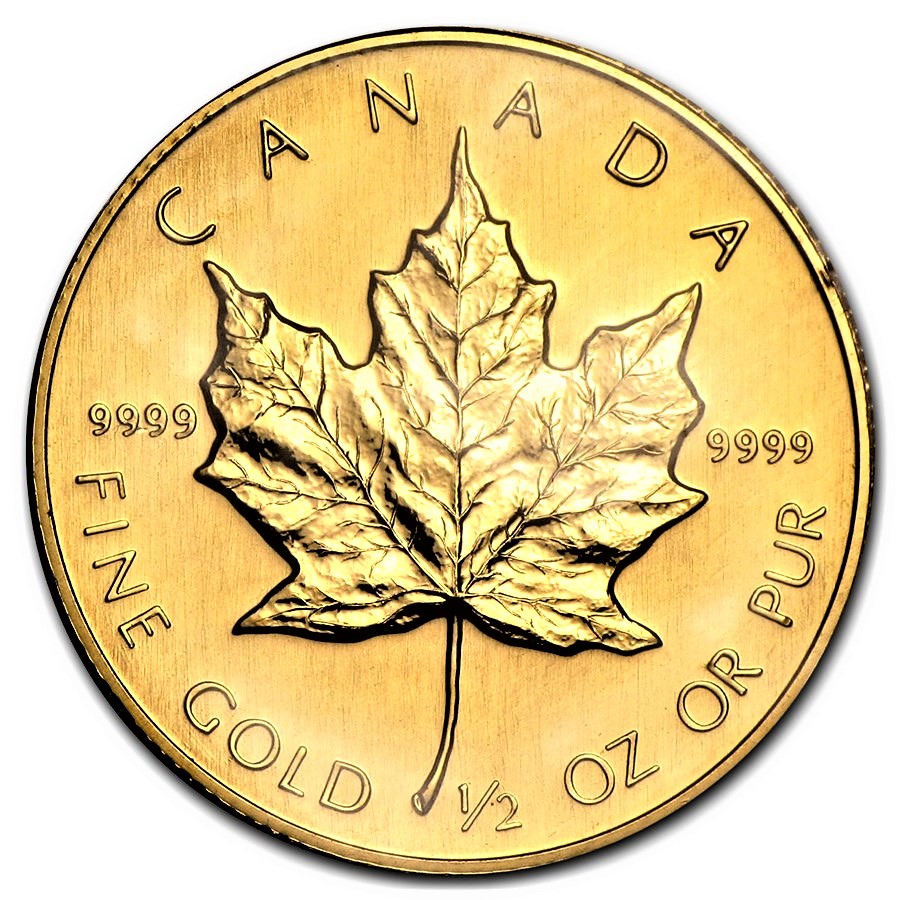 2021 1/2 oz Canada Maple Leaf .9999 Gold Coin BU