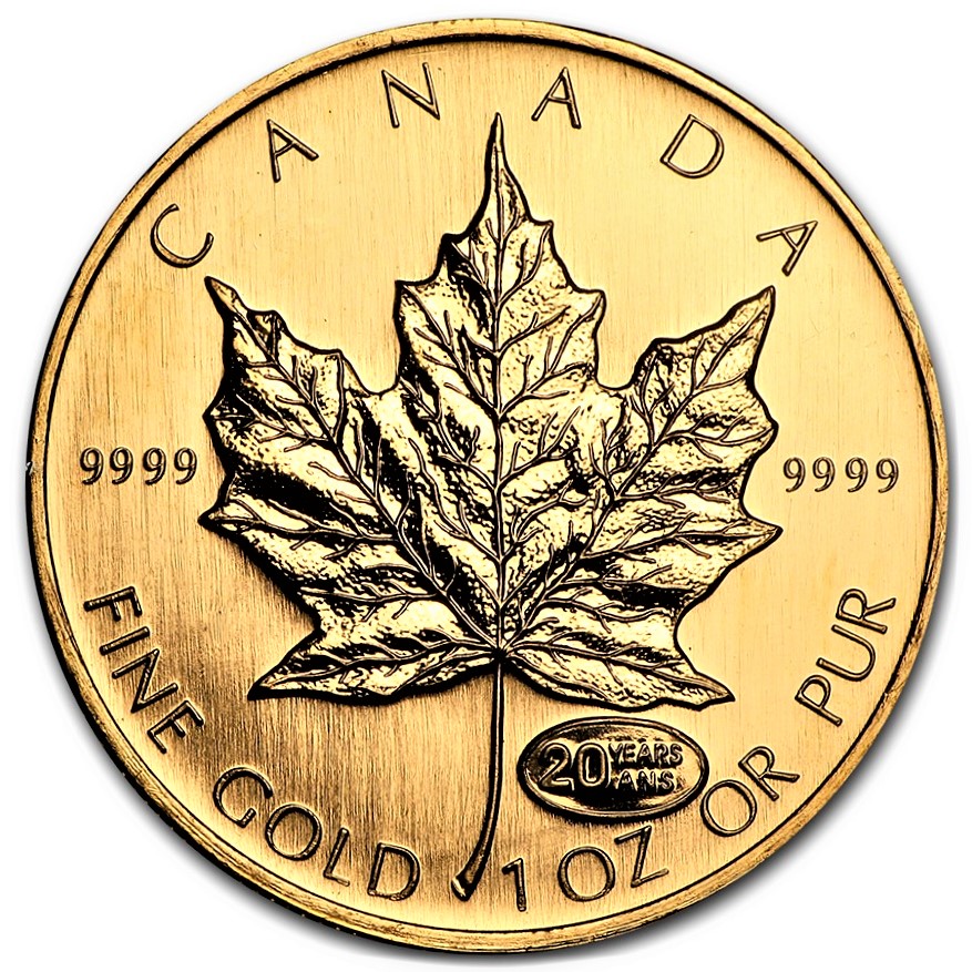 2021 1 oz Canada Maple Leaf .9999 Gold Coin BU