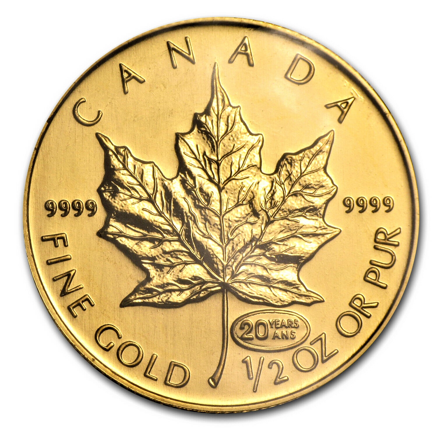 2021 1/2 oz Canada Maple Leaf .9999 Gold Coin BU