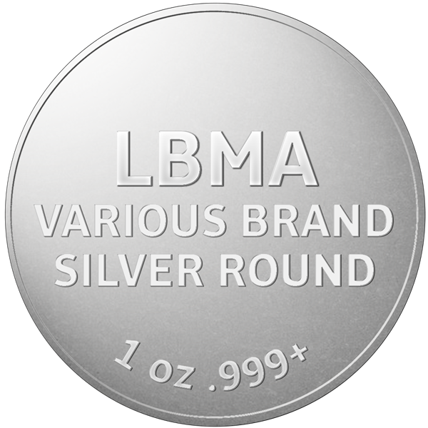 LBMA Various Brand Silver Rounds 1 oz Silver Bullion
