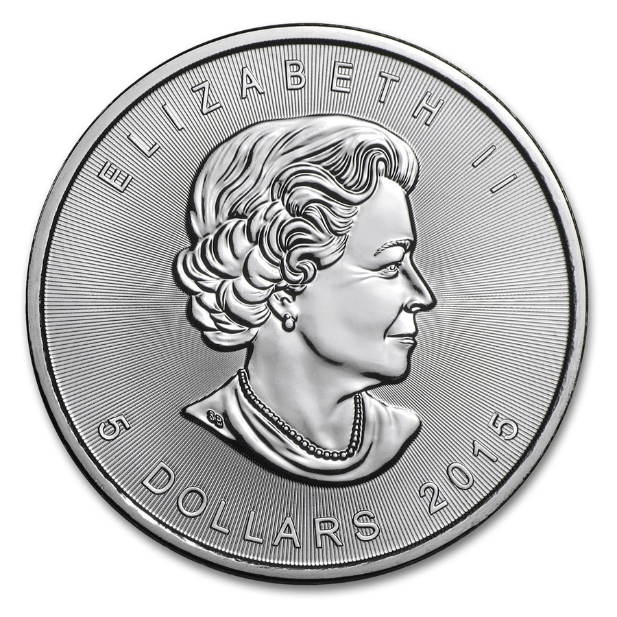 2015 Canadian Maple Leaf Silver $5 Canada Coin BU Royal Canadian Mint 1 oz K 