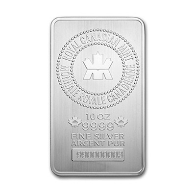 Royal Canadian Mint Silver Bar 10 Ounce Bullion Silver Royal Canadian Mint Bar 10 Oz