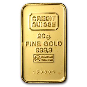 Gold 20 gram Credit Suisse Minted Bar | Silver Bullion