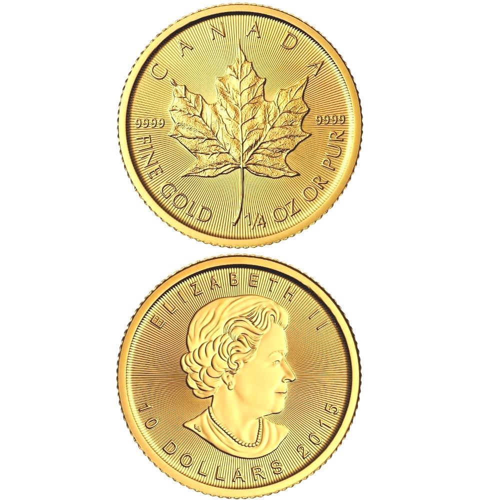 Gold Coin Canadian Maple Leaf 2015 - 1/4 oz | Silver Bullion