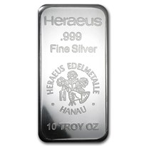 Silver Minted Bar Heraeus - 10 oz | Silver Bullion