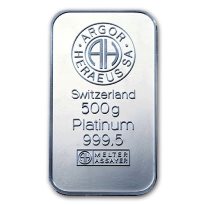 Platinum Bar Argor Heraeus 500 Gram Silver Bullion Platinum Bar Argor Heraeus 500 Gram