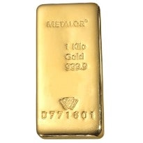 Gold 1 kg Metalor Cast Bar