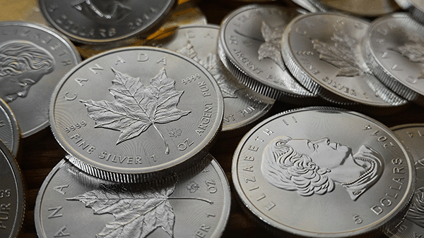 Canadian Maple Leaf silver coins